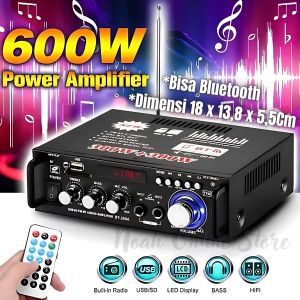 Amplifier Bluetooth Sunbuck Audio Fleco BT-298A 600W BISA BASS + TREBEL + BLUETOOTH + INPUT 2 MIC +ECHO + SD/MMC CARD + MP3 PLAYER + USB + AMPLI MOBIL / Sunbuck Audio / AUDIO POWER AMPLIFIER SUPER BASS ~ Noah Online Shop
