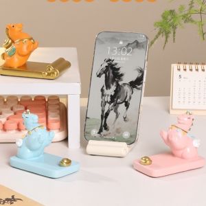 JOEYTH Pony Shape Zodiac Pony Phone Holder Resin Horse Mascot Cell Phone Bracket Fashion Small Ornament Mobile Phone Stand  Ornaments