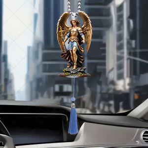 【Ward Off Evil/Bring Good Luck】Angel Knight Guardian Pendant Archangel Michael Guardian Pendant Hanging Car Interior Car Decorations Accessories