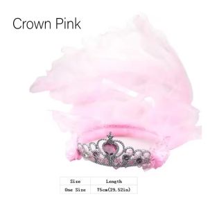 Children Princess Crown Tiara Sweet Fairy Garland Hairband Girl Frozen Hair Accessories Veil Headband