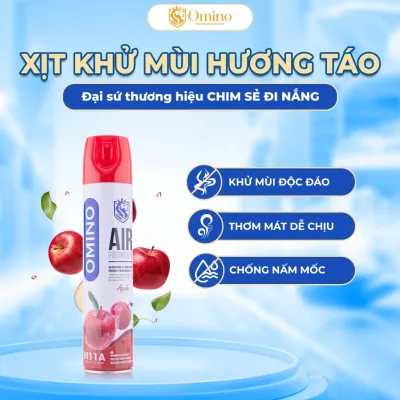 Xịt Thơm Khử Mùi Nội Thất Ô Tô OMINO M11 330ml- Đủ 3 Mùi Hương Táo Đào Chanh - Chính Hãng Omino Vietnam
