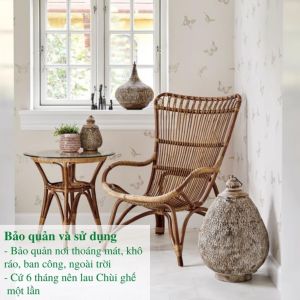 Ghế lười mây HealHomes thư giãn lưng ngả Armchair decor phòng ngủ trang trí phòng khách đọc sách bảo hành 2 năm