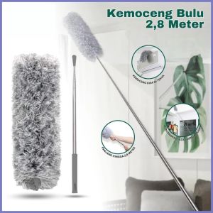Kemoceng Microfiber Bulu 2.8m 280cm Pembersih Debu Atap Plafon Langit Rumah Panjang Telescopic Tarik Tekuk Flexsible