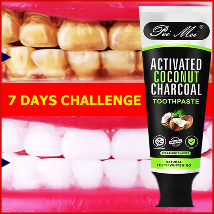 FLASH PEIMEI TEETH WHITENING Toothpaste Activated Coconut Charcoal