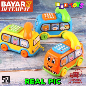 [BISA COD] EBI - Mainan Telepon Bus Anak Ada Musik Mainan Telepon Musik Telepon Bus Karakter Warna Warni