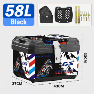 Universal Top Box Motorcycle ABS 58L Waterproof Box Premium Motorcycle Box Accessories Box Motor Motorcycle Kotak