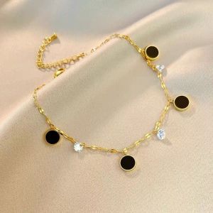 Gelang Rantai Titanium Fashion Bulat Permata