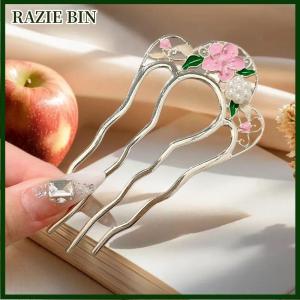 RAZIE BIN ปิ่นปักผมรูปตัวยูทำจากโลหะหวีแต่งพู่มุกปิ่นปักผมคลิปหนีบผมกิ๊บติดผมอุปกรณ์ตกแต่งผมเด็กผู้หญิง