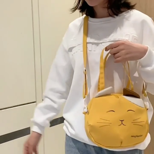Cute Cartoon Cats Crossbody Bag for Women Large Capacity Shoulder Bag Japanese Style Messenger Bag Fashion Shopping Bag