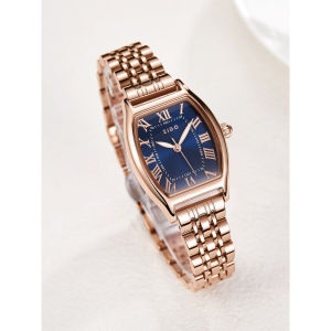 Womens Watch Brand High-Value Fashionable Elegant Light Luxury High-End Quartz Luminous Anti-Water Barrel-Shaped Womens Wristwatch
