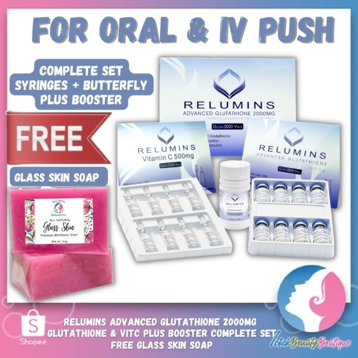 authentic relumins advanced glutathione 2000mg BOGO! IV - Glutathione & Vitamin C - NO BOOSTER Authentic Advanced Glutathione 2000mg &