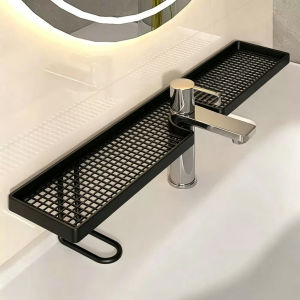 No-Drill Bathroom Faucet Shelf Sink Storage Rack Makeup Shelf Rustproof Kitchen Sink Drying Rack