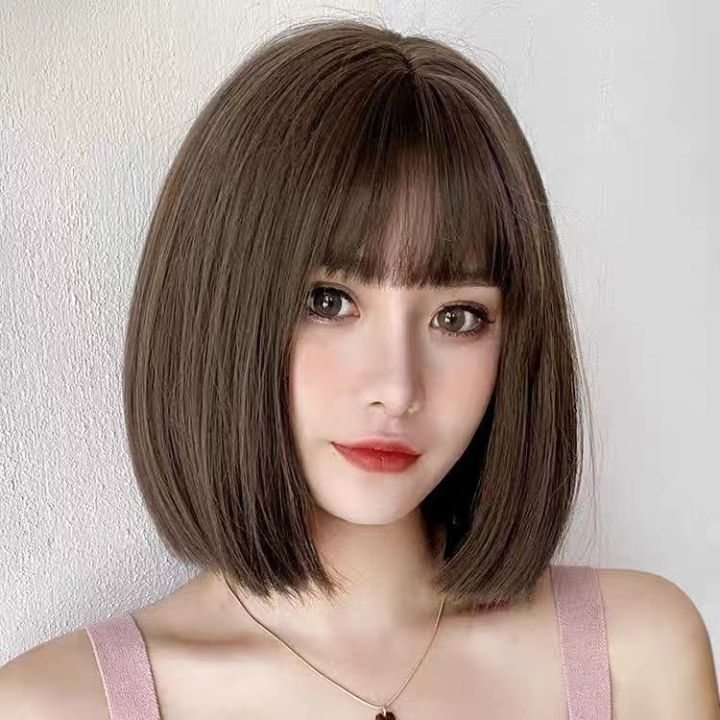 Women Short Straight Hair Full Wigs Cosplay ShortHair Wig