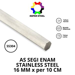 As segi enam 16mm stainless steel 304