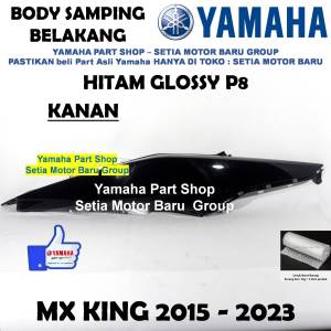 Cover Body Bodi Samping Belakang Mxking Mx King Hitam Glossy P8 Kanan Asli Yamaha Surabaya