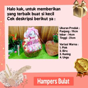 kembarshop - TERLARIS paket kado bayi baby gift parcel bayi parcel kado bayi laki-laki kado lahiran-keranjang bulat biru