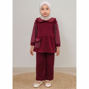 CF Kids Setelan Anak Perempuan Muslimah Hana Daily Wear Polkadot Shaliha
