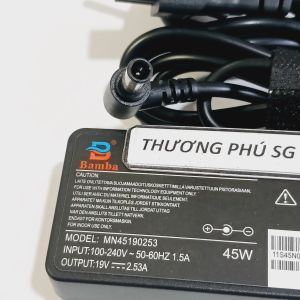 Nguồn màn hình Adapter LCD 19V - 2.53A cho LCD LG Samsung / Đầu kim tròn 6.5mm x 4.4mm