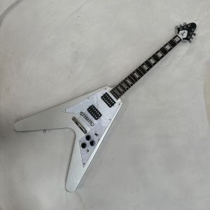 Gibson Flying V Version Electric Guitar Silver Mahogany Body Rosewood Chrome Hardware Fingerboard Professional Guitar
