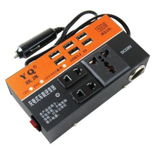 NOCASE Universal Car Inverter DC 12V/24V To 220V High Power Car Converter Socket Portable with 6 USB Ports Power Adapter