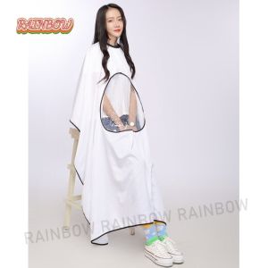 Visible Hair Cutting Cape Transparent Non-Stick Barber Apron Hairdressing Bib for Salon & Home Use