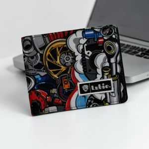 Lubie Dompet Lipat Pria Kanvas Poliester Grafitty