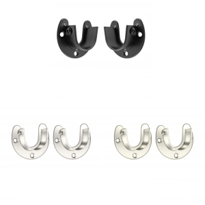 2PCS Heavy Duty Closet Rod Brackets Includes Screws Curtain Rod Holder Closet Poles Sockets for 1 1/4 Inch Poles Holder