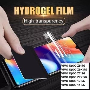 ANTI GORES HYDROGEL CLEAR DEPAN VIVO IQOO 13 5G X200 5G X200 PRO 5G X100 5G X100 PRO 5G IQOOZ9 5G IQOO Z9X 5G IQOO Z7 5G Z7X 5G IQOO 12 5G IQOO 11 5G BENING DEPAN LAYAR SCREEN GUARD PLASTIK JELLY PELINDUNG LAYAR BUKAN KACA