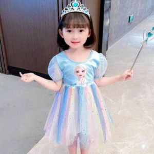 Girls Dress New Frozen Dress Princess Skirt Children Cotton Sequins Dress Kids Girl Fashion Clothing