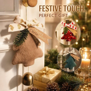 Christmas Tree Bell Hanging Ornament Plush Soft Fabric Korean Style Cute Multicolor Door Wall Decor