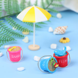 [Childhood MS] Ô bãi biển trang trí bãi biển mini bên bờ biển Nhà búp bê 1:12 ô dù Đồ chơi búp bê xô