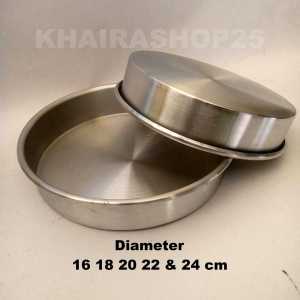 Loyang bulat Loyang cake Loyang bolu tinggi 4 cm diameter 16 18 20 22 24 press tanpa sambungan
