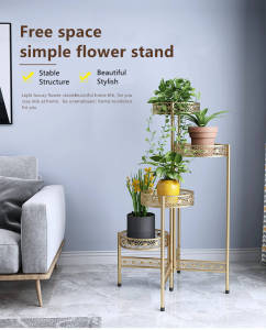 4 Tier Metal Plant Stand Shelf Foldable Plant Stand Flower Pot Holder Plant Display Rack for Indoor Outdoor Potted Plant