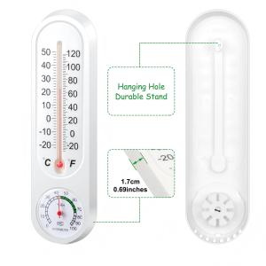 Analog Thermometer Hygrometer for Greenhouse Indoor/Outdoor Use Large Dial for Easy-Read Temper