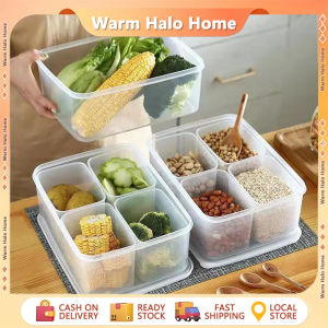4in1 Frozen Meat Food Fresh-Keep Box Refrigerator Storage Organize Food Fresh-Keep Box Refrigerator Storage Organize 4 Grids Crisper Kitchen Container