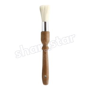 Nuvo Round Grinder Cleaning Brush Natural Wood Hog Hair Bristle Espresso Barista Cleaning Tool