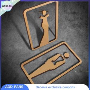 Aokago สติกเกอร์อะคริลิคป้าย3D ห้องน้ำสำหรับผู้หญิงและผู้ชายป้ายห้องน้ำสำหรับตกแต่งห้างสรรพสินค้า WC