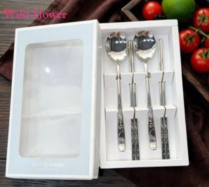 CORELLE Coordinates Spoon & Chopsticks 2 Piece Set Color Laser
