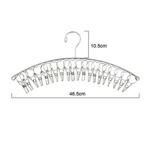 10 Pegs Stainless Steel Clothes Drying Hanger Windproof Sock Clips Underwear Socks Holder