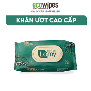 KHO PHÚ NHUẬN_Khăn ướt Lamy không cồn không parabens cao cấp dành cho em bé gói 20 tờ