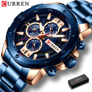 CURREN Mens Automatic Quartz Watch Waterproof Casual Fashion Watch Men Military Chronograph Clock