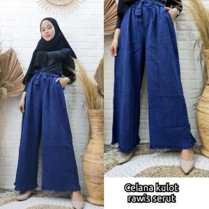 CELANA KULOT JEANS SNOW WANITA OOTD || CELANA KULOT JEANS WANITA TERBARU || KULOT HIGHWAISH KEKINIAN