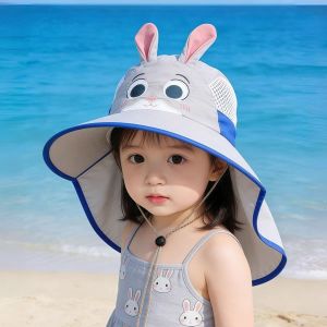 Zootopia Judy Nick Korean Version Baby Sun Hat Summer Thin Style Big Brim Shawl Hat Boys Girls Children Breathable Mesh Sun Hat