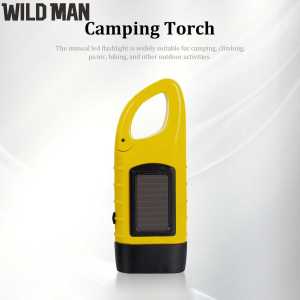 Solar Dynamo Torch Light LED Flashlight Outdoor Travel Emergency Flashlamp