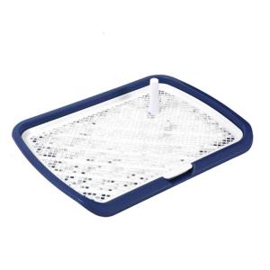 Indoor Dog Potty Training Pad With Post For Male Dogs Easy To Clean Durable Plastic Mesh Tray