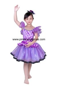 READY STOCK Children Kids Dance Costume Retro 60s & 70s Polka Dot Dress Jazz Hip Hop Glittering Kindergarten Pre-school Concert Costume K-POP DISCO