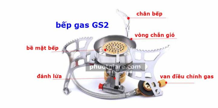 [HCM]Bếp gas GS2 xếp gọn chịu tải nặng kèm cục chuyển đi phượt cắm trại ...