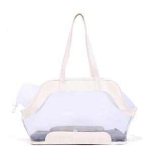 Lưới túi đựng thú cưng xách tay thoáng khí túi có thể gập lại Túi vận chuyển Mèo Túi đi du lịch giỏ xách thú cưng với dây kéo khóa