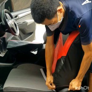 ชุดหุ้มเบาะรถยนต์ หุ้มเบาะรถ หุ้มเบาะ จํานวน 1 คู่ chevrolet colorado สีดําแดง