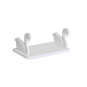 JIANZ White/Grey Swan Shelf Self-Adhesive Plastic Bathroom Storage Rack Creative No Punch Floating Shelf Home